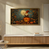 Whimsical Gnome op een Jack O' Lantern Poster