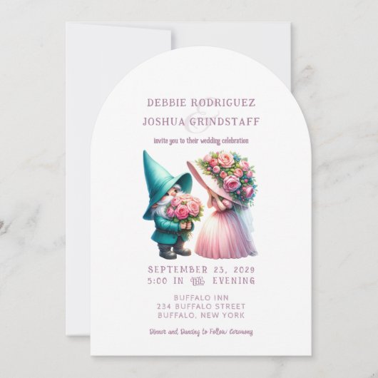 Whimsical Gnomes Fun Wedding Invitation  (Devant)