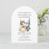 Whimsical Gnomes Fun Wedding Invitation  (Debout devant)