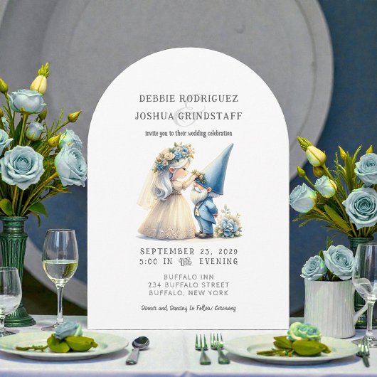 Whimsical Gnomes Fun Wedding Invitation