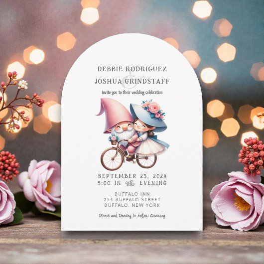 Whimsical Gnomes Fun Wedding Invitation