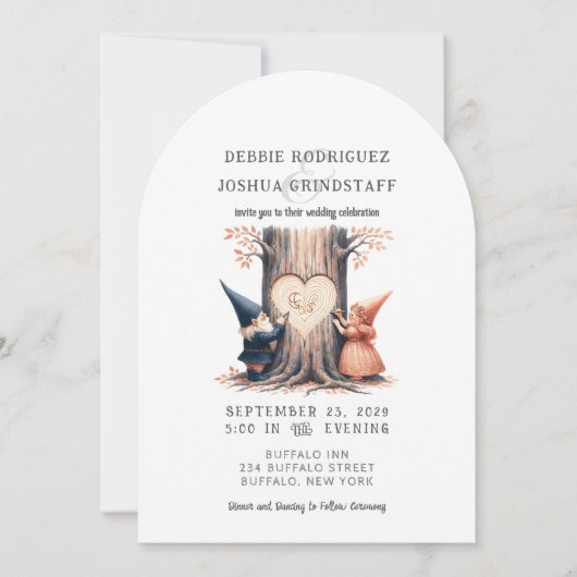 Whimsical Gnomes Fun Wedding Invitation  (Devant)