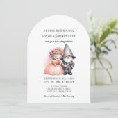 Whimsical Gnomes Fun Wedding Invitation Kaart (Staand voorkant)
