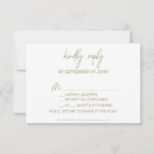 Whimsical Gold Calligraphy Song Request RSVP Card (Voorkant)