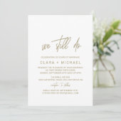 Whimsical Gold Calligraphy Vow Renewal Kaart (Staand voorkant)