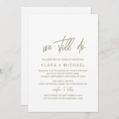 Whimsical Gold Calligraphy Vow Renewal Kaart (Voorkant / Achterkant)