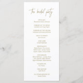 Whimsical Gold Calligraphy Wedding Programma (Achterkant)