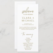 Whimsical Gold Calligraphy Wedding Programma (Voorkant / Achterkant)