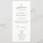 Whimsical Gold Calligraphy Wedding Programma (Voorkant)