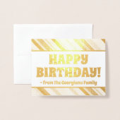 Whimsical Gold Foil "HEUREUX ANNIVERSAIRE !" Carte (Devant avec enveloppe)