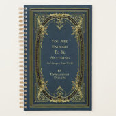 Whimsical  Gold & Light Blue Book Hoesje Planner (Voorkant)