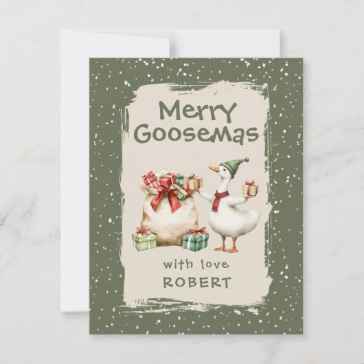 Whimsical Goose Classroom Christmas Feestdagenkaart (Voorkant)