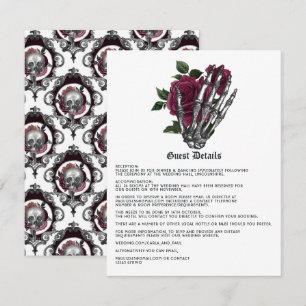 Whimsical Gothic bruiloft Gast Details Informatiekaartje