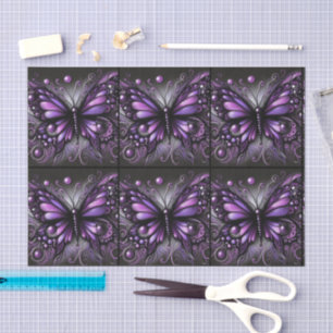 Whimsical Gothic Butterfly Paarse Decoupage Tissuepapier