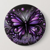 Whimsical Gothic Butterfly Purple Personalized Ronde Button 4,0 Cm (Voorkant)