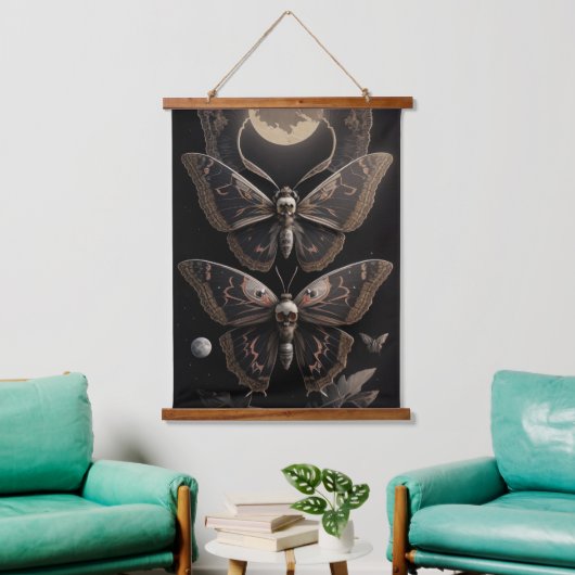 Whimsical Gothic Death's Head Moth Hangend Wandkleed (Woonkamer)