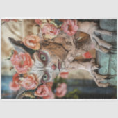 Whimsical Gothic Gargoyle Floral Crown Decoupage Tissuepapier (Voorkant)