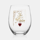 Whimsical Gothic Love Potion Wijnglas Zonder Voet (Voorkant)