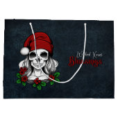 Whimsical Gotische Kerstman schedel Kerstmis Groot Cadeauzakje (Achterkant)