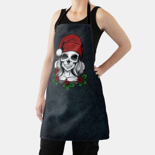 Whimsical Gotische Kerstman schedel Kerstmis Schort (Insitu)