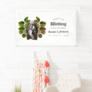 Whimsical Gotische Trouw Welkom Spandoek