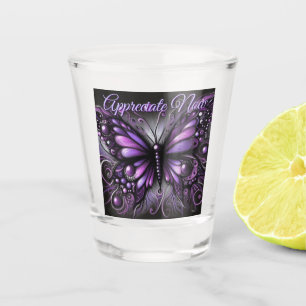 Whimsical Gotische Vlinder Paarse Gepersonaliseerd Shot Glas