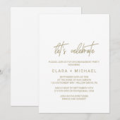Whimsical Gouden Calligrafie Laten we Vieren Kaart (Voorkant / Achterkant)