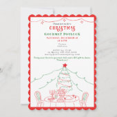 Whimsical Gourmet Friendsmas Potluck Christmas Kaart (Voorkant)