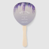 Whimsical Gradient Paarse Bloemen Trouwprogramma Handwaaier (Voorkant)
