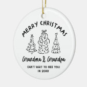 Whimsical Grandparents Pregnancy Announcement Keramisch Ornament (Links)