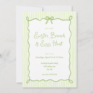 Whimsical Green Easter Brunch Egg Hunt uitnodiging