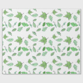 Whimsical Green Forest Floor Leaves Cadeaupapier (Vlak)