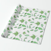 Whimsical Green Forest Floor Leaves Cadeaupapier (Uitgerold)