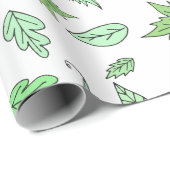 Whimsical Green Forest Floor Leaves Cadeaupapier (Rol Hoek)