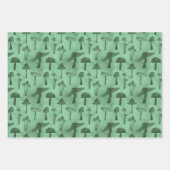 Whimsical Green Mushroom Inpakpapier Vel (Voorkant 2)