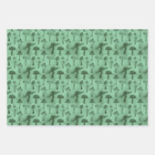 Whimsical Green Mushroom Inpakpapier Vel (Voorkant)