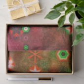 Whimsical Green Red Snowflake Mandala Starry Cool Tissuepapier (Geschenk)