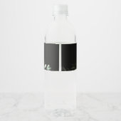 Whimsical Greenery Black en Gold | Waterfles Etiket (Achterkant)