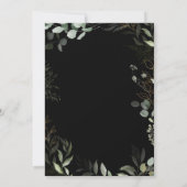 Whimsical Greenery Black Gold Photo Lijst Wedding Kaart (Achterkant)