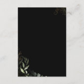 Whimsical Greenery Black & Gold Schedule of Events Informatiekaartje (Achterkant)