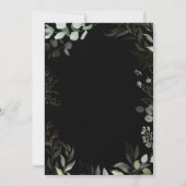 Whimsical Greenery Black Gold Traditional Wedding Kaart (Achterkant)
