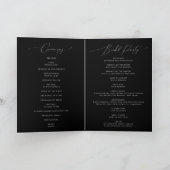 Whimsical Greenery en Gold | Black Folded Wedding Programma (Binnen)