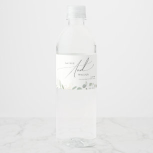 Whimsical Greenery en Gold   Etiket waterflesje