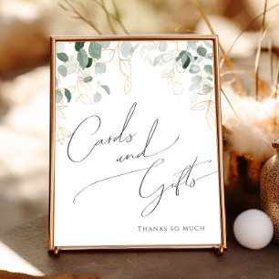 Whimsical Greenery en Gold Kaarten en cadeaubonn Poster
