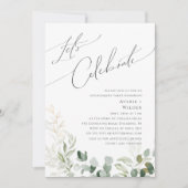 Whimsical Greenery en Gold | Laten we vieren Kaart (Voorkant)