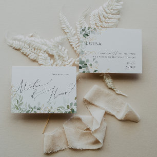 Whimsical Greenery en Gold   Matron of Honor Kaart