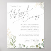 Whimsical Greenery en Gold | Ontgrendelde Ceremoni Poster (Voorkant)