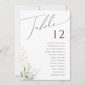 Whimsical Greenery en Gold | Tabelnummer (Voorkant)