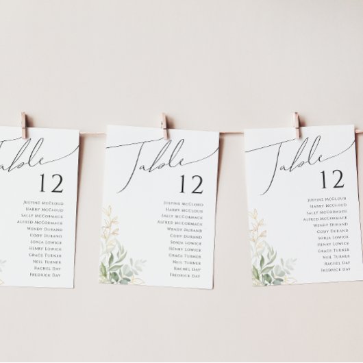 Whimsical Greenery en Gold | Tabelnummer