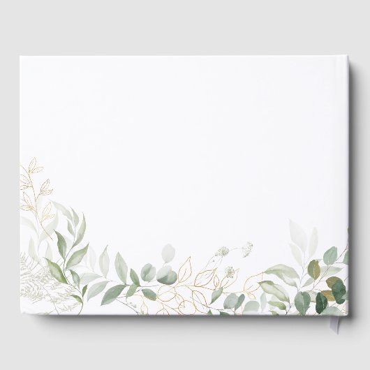 Whimsical Greenery en Gold | Weddenschap Gastenboek (Achterkant)